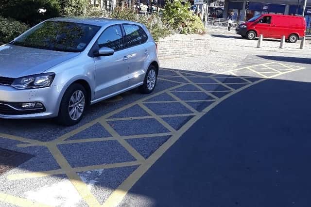 The new disabled parking spaces at the front