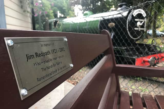 The plaque in memory of Jim Redpath.