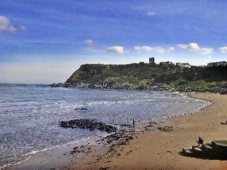Scarborough castle overlooking North Bay