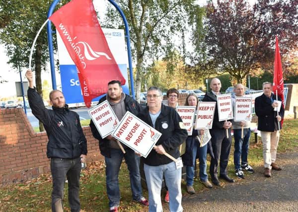 Scarborough Hospital staff on strike last week