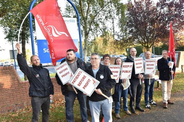 Scarborough Hospital staff on strike last week