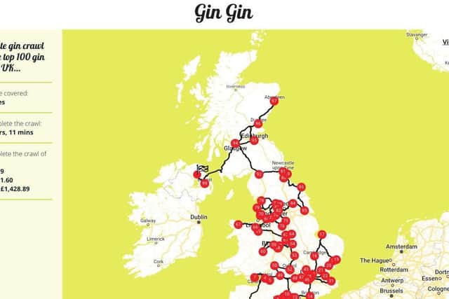 The full UK gin bar crawl map