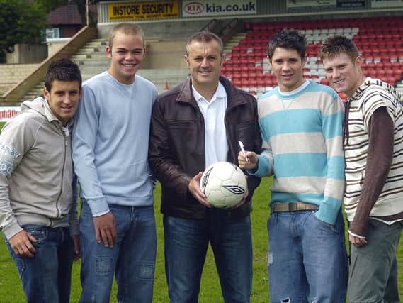 Neil Redfearn pictured with Michael Coulson, Jimmy Beadle, Ryan Blott and Carl Cook