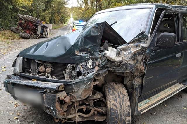 The aftermath of the crash on the A170. Photo: North Yorkshire Police Rural Taskforce