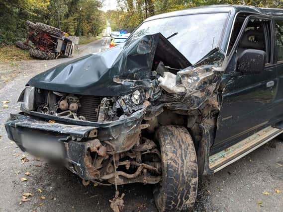 The aftermath of the crash on the A170. Photo: North Yorkshire Police Rural Taskforce