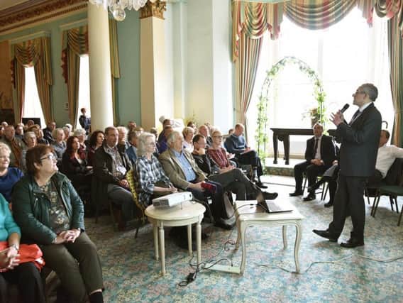 NHS Scarborough and Ryedale Clinical Commissioning Group chief officer Simon Cox addresses one of the meetings at the Royal Hotel