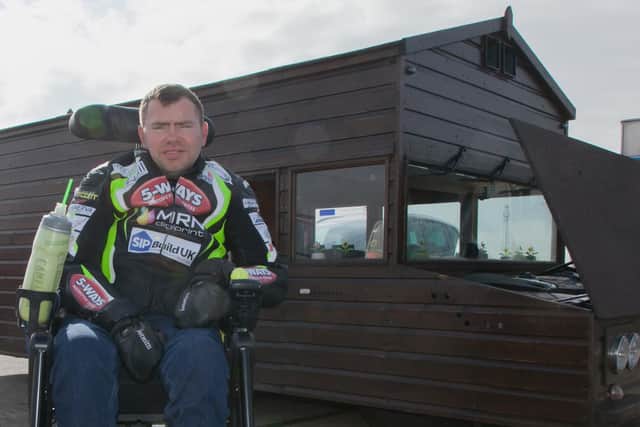 Jason was the first official passenger in a shed, doing 102.810 mph at Elvington Airfield on Tuesday. Picture by Kevin Greene