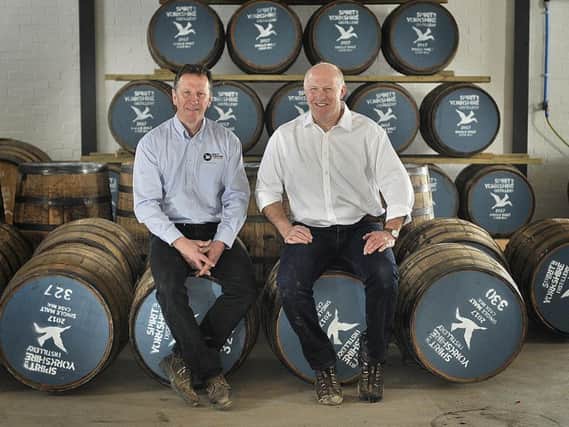 Co Business owner David Thompson and Tom Mellor at the Spirit of Yorkshire Distillery near Hunmanby