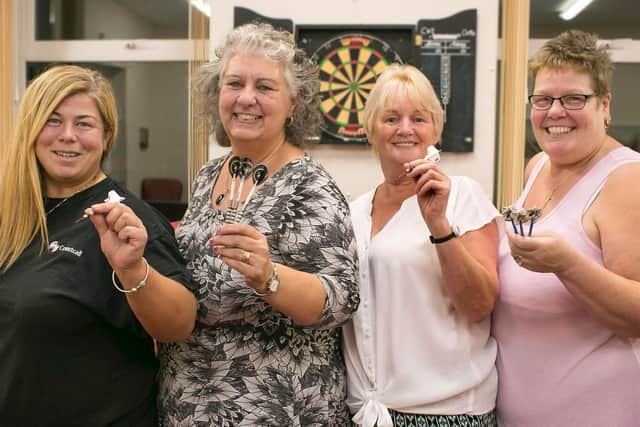 Beyond Housing's ladies darts team. Anuschka Faulding pictured with team members Carole DeCartaret, Rita Summers and Katrina Musgrave (l-r).