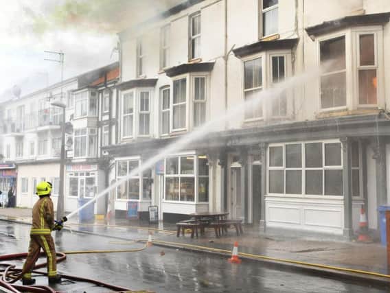 Around 40 firefighters from around the region tackled the blaze.