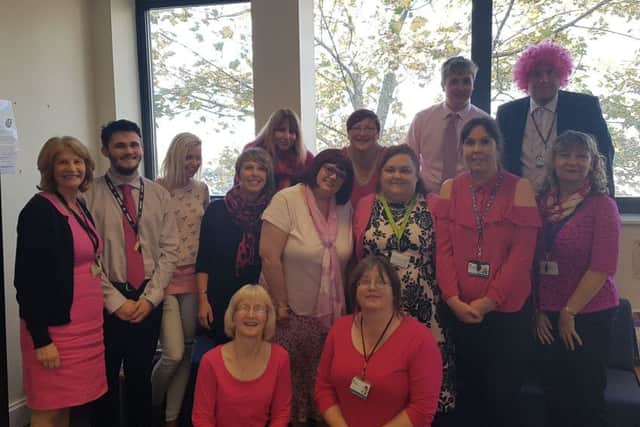 Scarborough Justice Centre staff during the Wear it Pink Day event.
