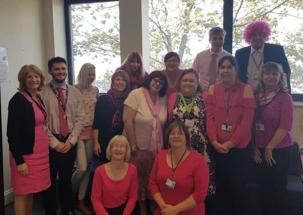 Scarborough Justice Centre staff during the Wear it Pink Day event.