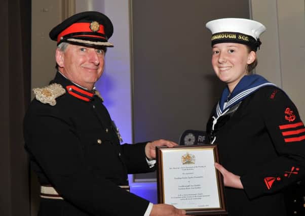 Vice Lord-Lieutenant of North Yorkshire Major Peter Scrope DL appoints Lydia Crampton at a ceremony in York.