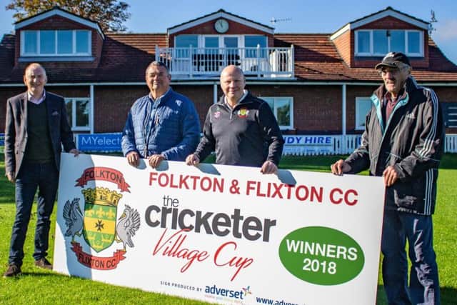 Flixton have erected a new banner to commemorate their National Village Cup win at Lord's