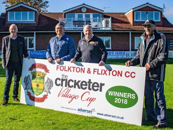 Flixton have erected a new banner to commemorate their National Village Cup win at Lord's
