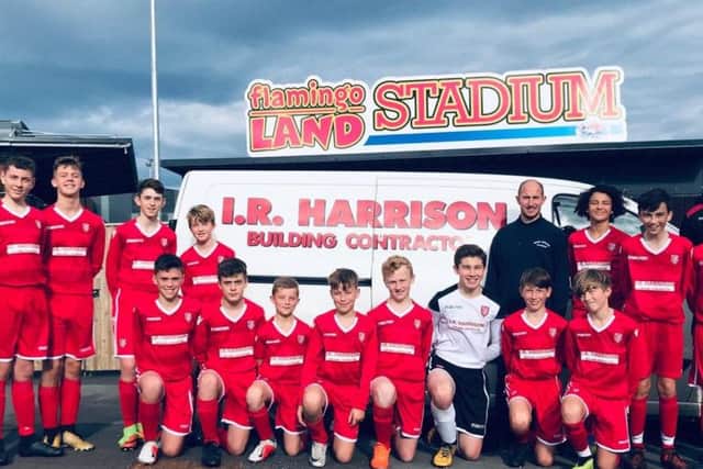 Scarborough Athletic Under-14s are looking smart after receiving a new kit from sponsors IR Harrison