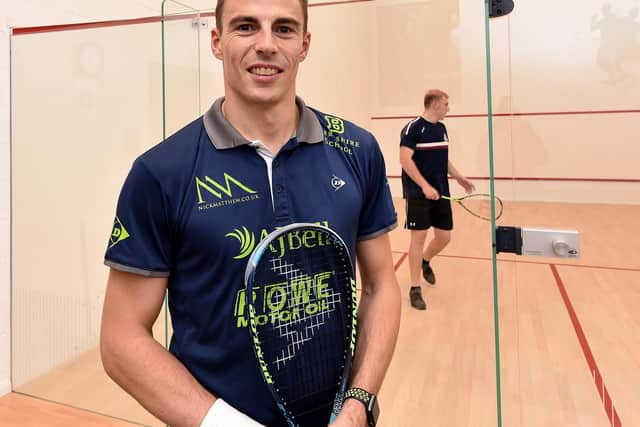 Nick Matthew OBE at the unveiling of the Scarborough Squash Academy
