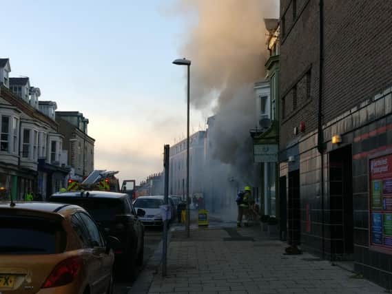 Smoke coming out of Hanover Road fish and chip shop. Picture by Allan Charter