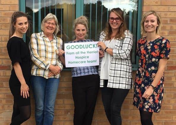 Herriot Hospice volunteers are being supported by Malton-based McClarrons in the bid for Aviva funding.