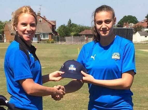 Sherburn's Leah Dobson (right) has been handed a place on the England Women's winter pathway scheme