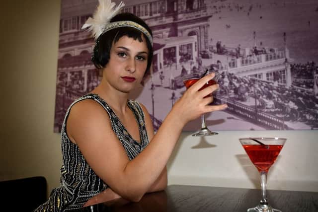 Peaky Blinders comes to The Spa in Scarborough. Anya Read enjoys a peaky blinders refreshment. pic Richard ponter