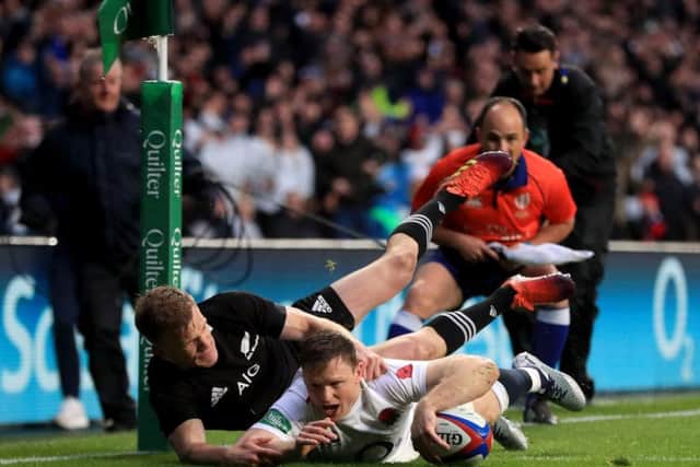 Chris Ashton goes over for his opening try after just 155 seconds. (Mike Egerton/PA Wire)