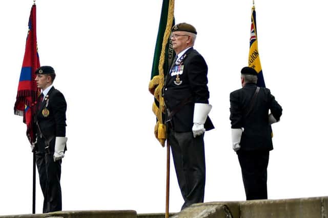 Standard bearers at Oliver's Mount today
Picture: Richard Ponter
