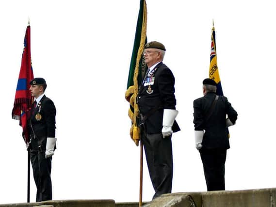 Standard bearers at Oliver's Mount today
Picture: Richard Ponter