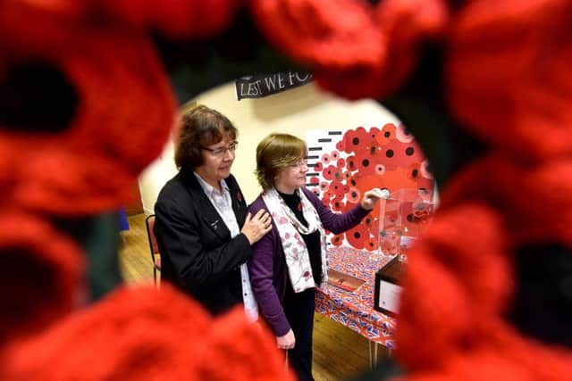 Lesley Newton and Denise Howell at the exhibition in St Laurence Church Rooms, Scalby
Picture: Richard Ponter