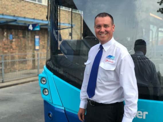 Bus driver Adam Davies who's been shortlisted for the finals of the UK Bus Awards