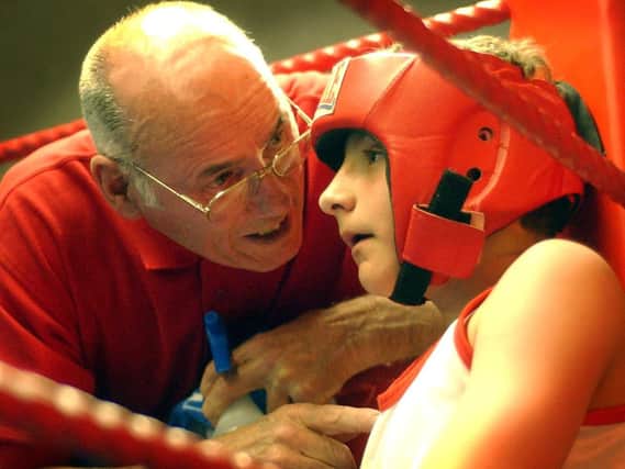 Scarborough Amateur Boxing Club coach Tommy Johnson, who passed away at the age of 85, issuing instructions to one of his many young fighters