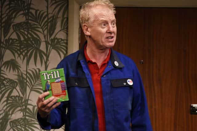 Northern Broadsides & York Theatre Royal Oct 2018Dress Rehearsal They Don't Pay We Won't Pay by Dario FoAdapted by Debbie McAndrew  Directed by  Conrad Nelson  Designer Jessica Worrall  Lighting Designer Douglas KuhrtSuzanne Ahmet as Maggie  Lisa Howard as AntheaMike Hugo as  Constable/Sargent/UndertakerSteve Huison as Jack   Matt Connor as LewisÂ©NOBBY CLARK+44(0)7941-515770+44(0)20-7274-2105nobby@nobbyclark.co.uk
