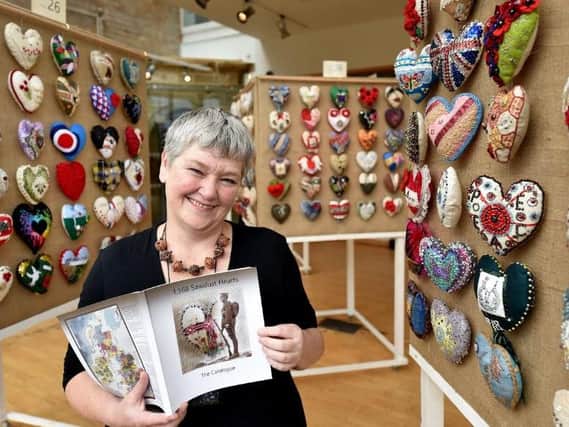 The Sawdust Hearts exhibition at the Woodend Museum - organiser Helen Birmingham at the exhibition. pic Richard Ponter