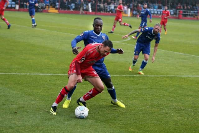 Declan Bacon in action for Alfreton