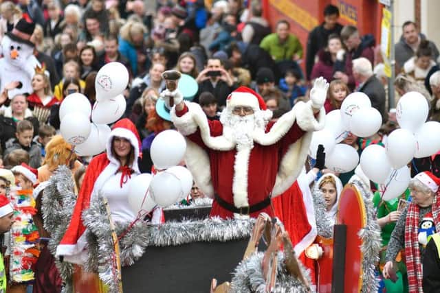 Santa arrives at Scarborough Harbour