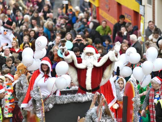 Santa arrives at Scarborough Harbour