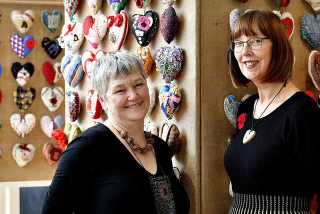 The Sawdust Hearts exhibition commences at the Woodend Museum Organiser Helen Birmingham with project executive Dorothea Newham