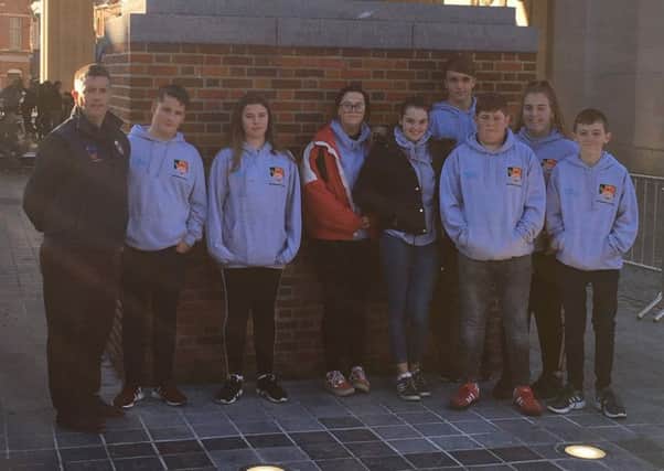 The cadets on the Belgium trip.