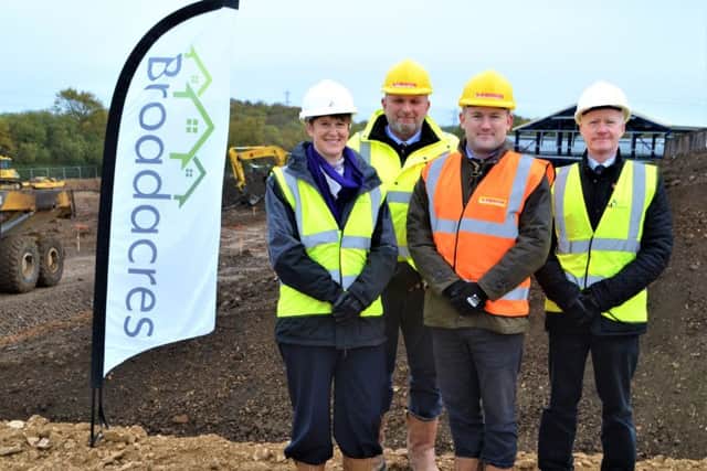 Broadacres Gail Teasdale, site manager Duncan Hawthorne-Robson, Lindum director James Nellist and Colin Wilkie.