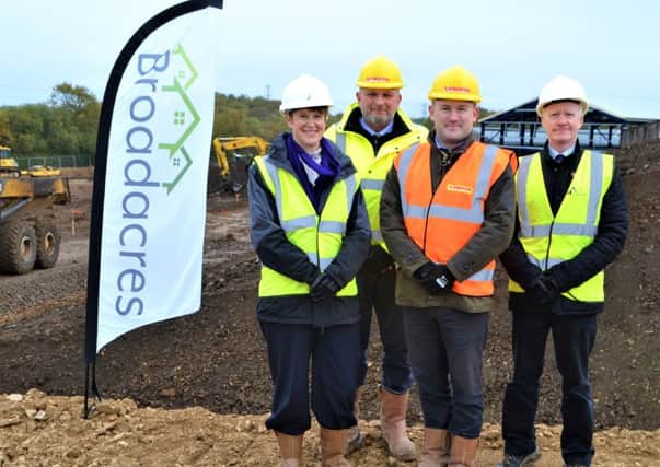 Broadacres Gail Teasdale, site manager Duncan Hawthorne-Robson, Lindum director James Nellist and Colin Wilkie.