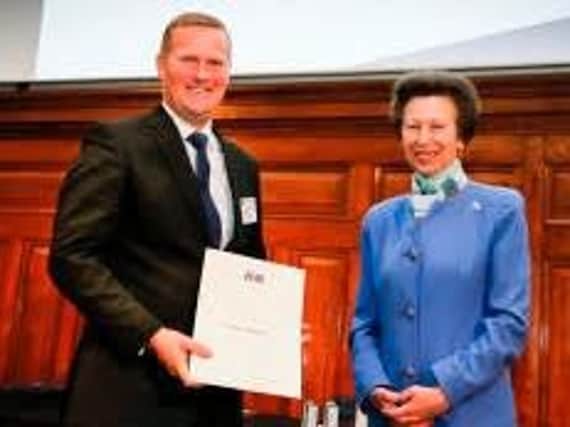 James Whitehead has been presented the award by HRH Princess Anne.