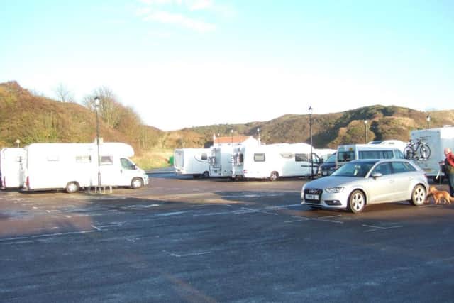 Motor homes in the council-run car park next to the Sea Life Centre.