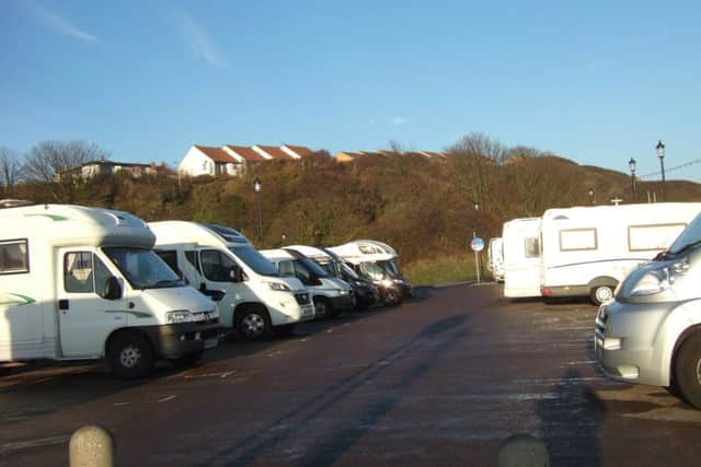 Motor homes in the council-run car park next to the Sea Life Centre.