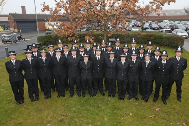 Police officers in a passing out ceremony in Northallerton.