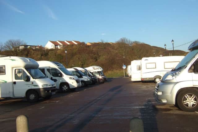 Motor homes in the council-run car park next to the Sea Life Centre.