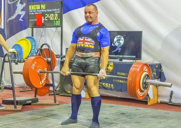 Filey Powerlifter Phil Beniston in action during the championships in Moscow.