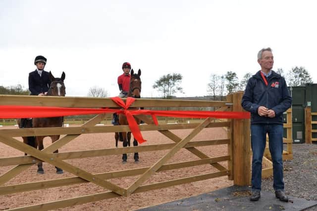 British Eventings high performance coach Christopher Bartle officially opens the arena.
