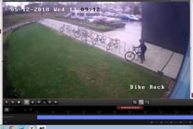 CCTV show a young man stealing a student's bike