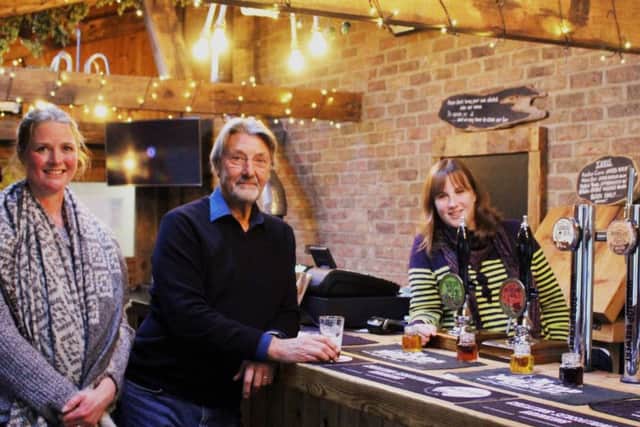 From left: Jennie Palmer, Paul Boyer and Kate Balchin from Wold Top Brewery