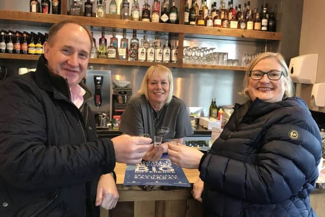 MP Kevin Hollinrake, Janet Hunter and FSB development manager Carolyn Frank at 2 Burgate.